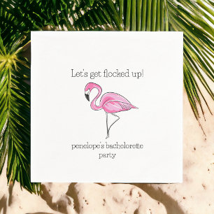 Let Get Flocked Up Flamingo Bachelorette Napkin
