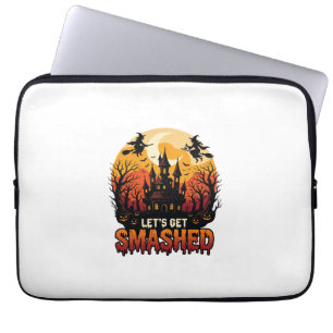Let Get Smashed Halloween Haunted Castle Witches P Laptop Sleeve