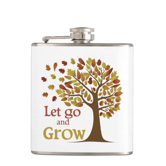 Let Go And Grow Tree Hip Flask (Front)