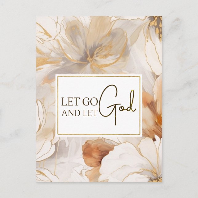 Let Go and Let God Christian Inspirational Quote Postcard (Front)