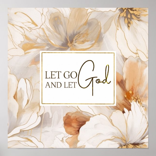 Let Go and Let God Christian Inspirational Quote Poster (Front)