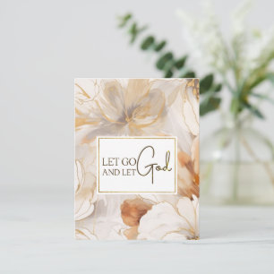 Let Go and Let God Christian Quote Flat Card