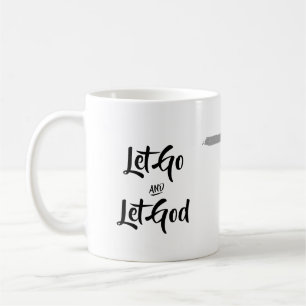 Let go and let God coffee mug with cross