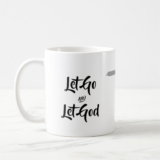 Let go and let God coffee mug with cross (Left)