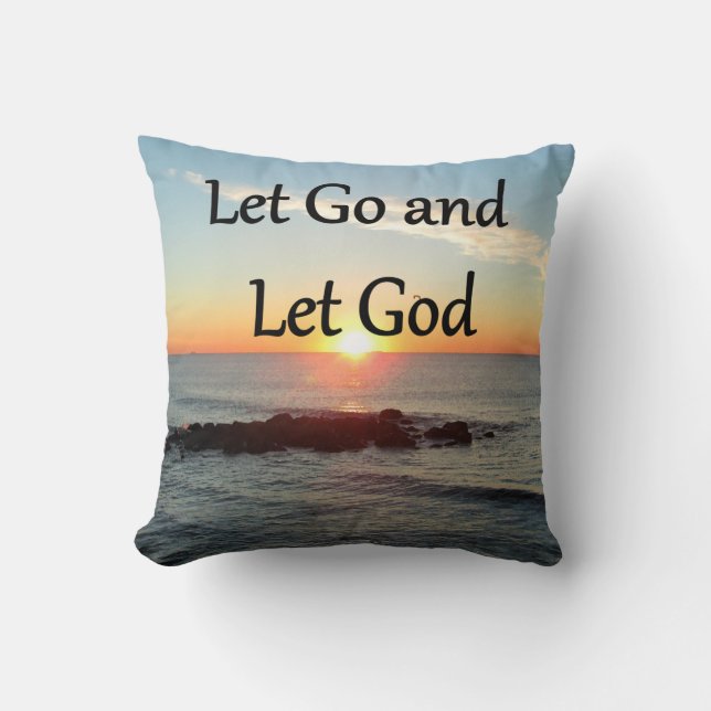 LET GO AND LET GONE SUNRISE DESIGN CUSHION (Front)