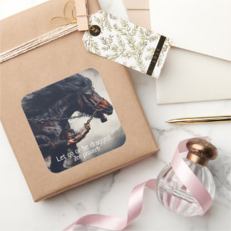 "Let Go" and Powerful Horse Square Sticker