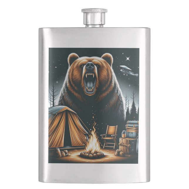 Let go camping Zippo Lighter Hip Flask (Front)