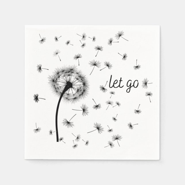 Let go, dandelion seed flowing in the wind     napkin (Front)
