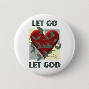 Let Go Let God 6 Cm Round Badge