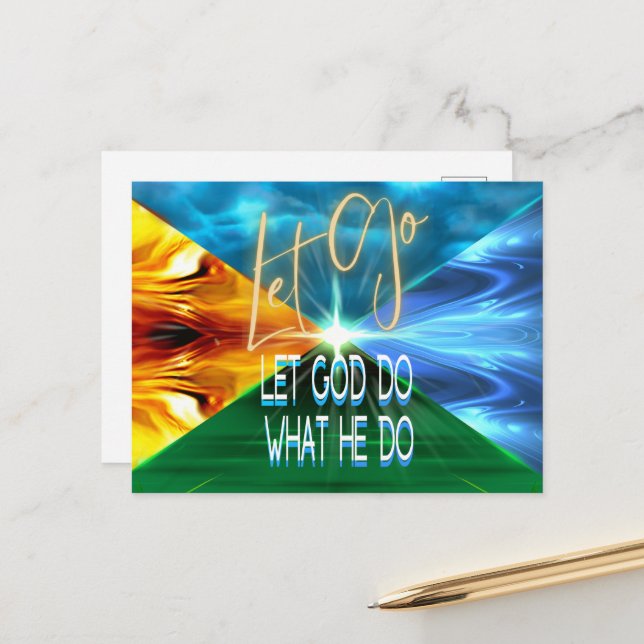 Let Go Let God Do What He Do Postcard (Front/Back In Situ)
