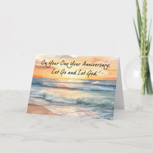 Let Go Let God Recovery One Year Anniversary Ocean Card