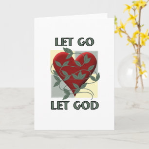 Let Go Let God Slogan Quote Heart And Vines Card
