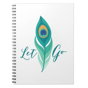 Let Go Peacock Feather Notebook