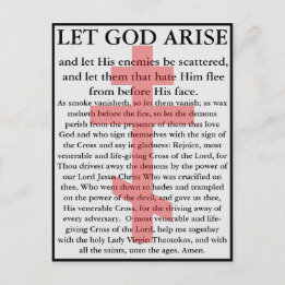 Let God Arise Orthodox prayer card