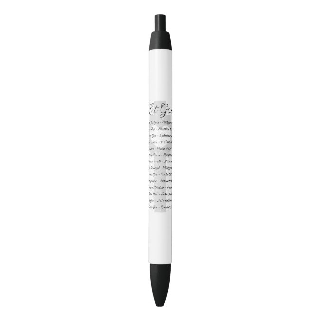 Let God scripture inspiration Black Ink Pen (Front Vertical)