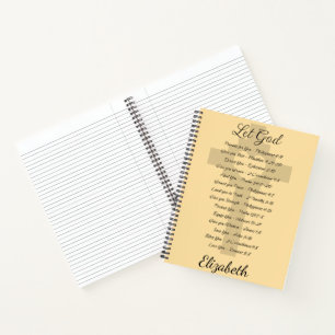 Let God scripture inspiration, personalised Notebook