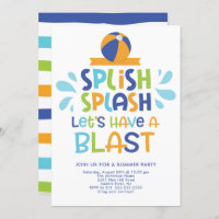 Let Have A Blast Pool Party Invitation