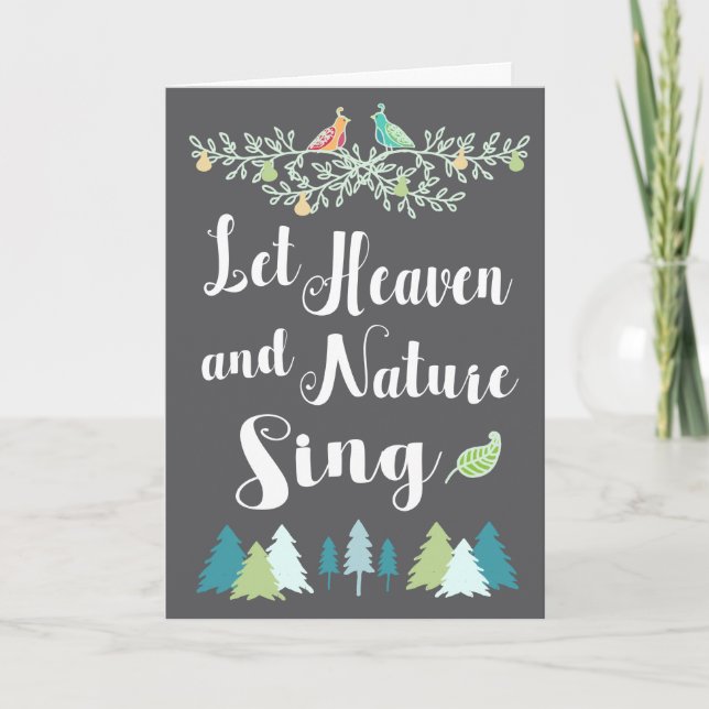 Let Heaven and Nature Sing Christian Christmas Holiday Card (Front)