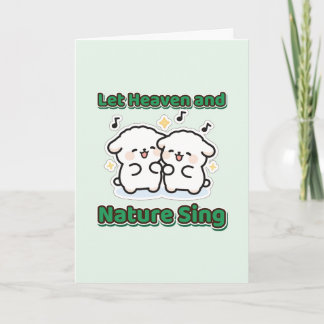 Let Heaven and Nature Sing Christmas Lambs Card