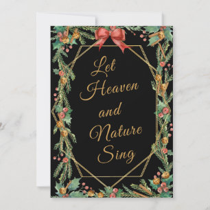 Let Heaven And Nature Sing - Gold Frame - Nature Holiday Card