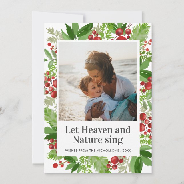 Let Heaven And Nature Sing | Holiday Festive Photo (Front)