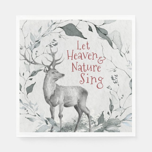 Let Heaven & Nature Sing, Christmas Carol Napkin (Front)
