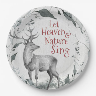Let Heaven & Nature Sing, Christmas Carol Paper Plate