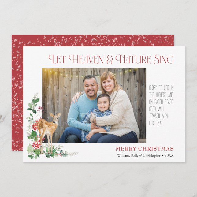 Let Heaven & Nature Sing Flat Holiday Card (Front/Back)