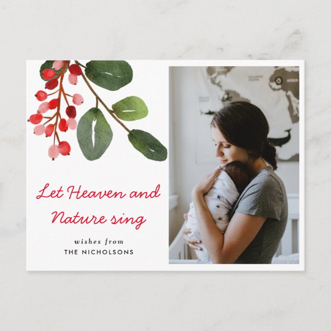 Let Heaven & Nature Sing Red Berry | Photo Postcard (Front)