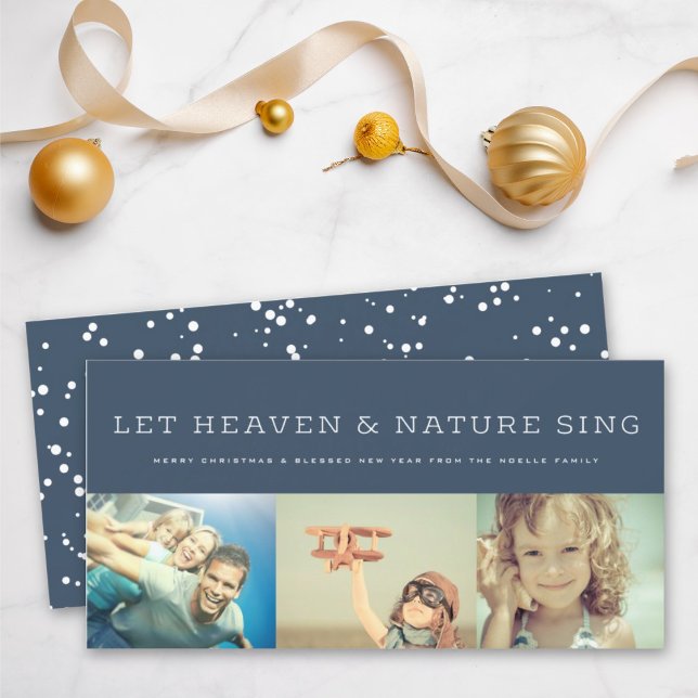 Let Heaven & Nature Sing Religious Christmas Photo Holiday Card (Creator Uploaded)
