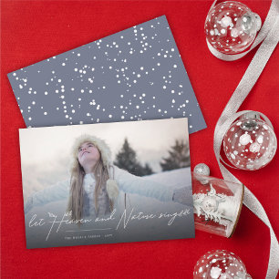 Let Heaven & Nature Sing Religious Christmas Photo Holiday Card