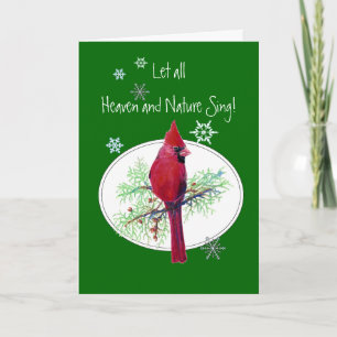Let Heaven & Nature Sing Scripture Christmas Bird Holiday Card