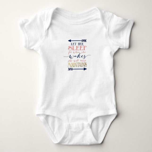 Let Her Sleep Baby Shower Gift Baby Bodysuit (Front)