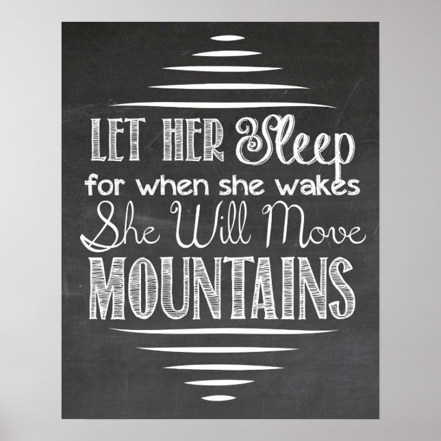 Let Her Sleep Chalkboard Poster (Front)
