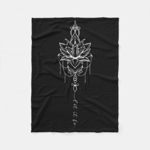 Let It Be Lotus Flower Mandala Boho Meditation Yog Fleece Blanket