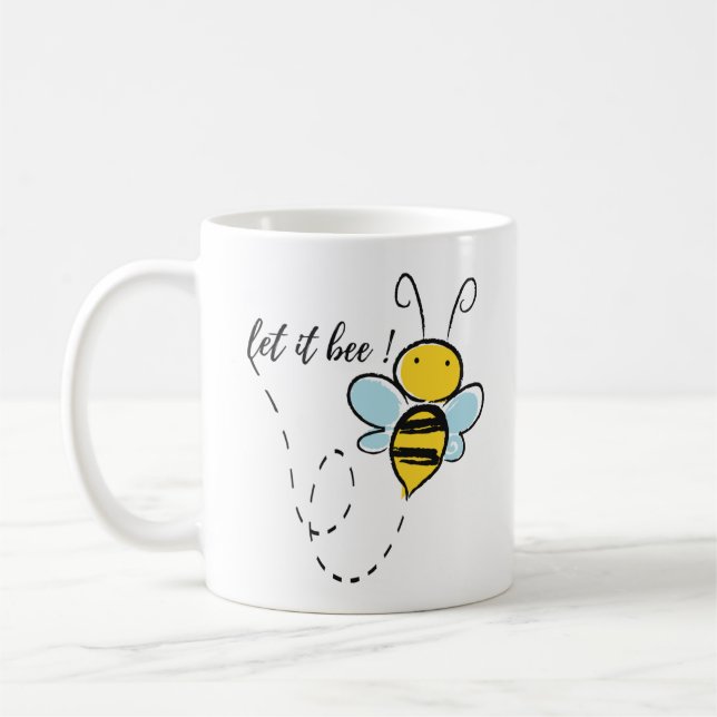 Let it be, motivation quote hand drawing T-Shirt Coffee Mug (Left)