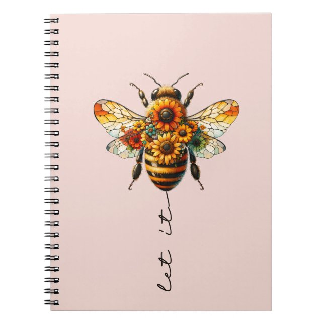 Let it Be Sweet Bee Art Blush Notebook (Front)