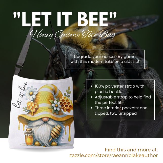 "Let It Bee" Honey Gnome Tote Bag (Creator Uploaded)
