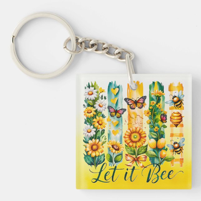 Let It Bee Key Ring (Front)