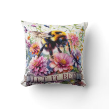 Let It Bee – Watercolor Bumblebee Spring Floral
