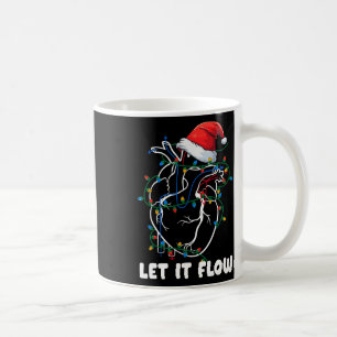 Let It Flow Anatomy Heart Cardiac Nurse Santa Hat Coffee Mug