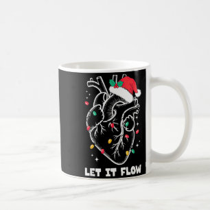 Let It Flow Anatomy Heart Santa Xmas Coffee Mug