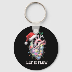Let It Flow Cardiac Nurse Christmas Heart Nursing Key Ring