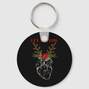 Let It Flow Funny Heart Christmas Nurse For Men Wo Key Ring