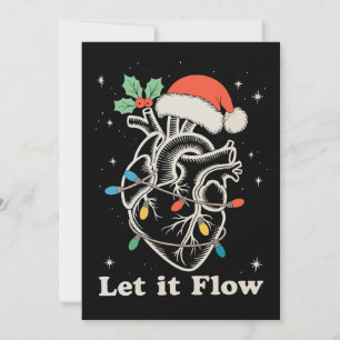 Let It Flow Heart Cardiac Nurse Christmas Xmas Holiday Card