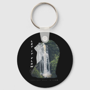 Let It Flow Inspirational Mental Health Quote Key Ring