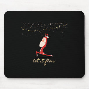 Let It Flow Yoga Santa Asana Gold Confetti Stars  Mouse Pad