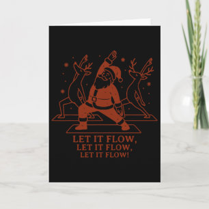 Let It Flow Yoga Santa, Funny Christmas Yoga Card