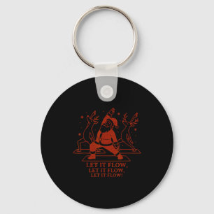 Let It Flow Yoga Santa, Funny Christmas Yoga Key Ring