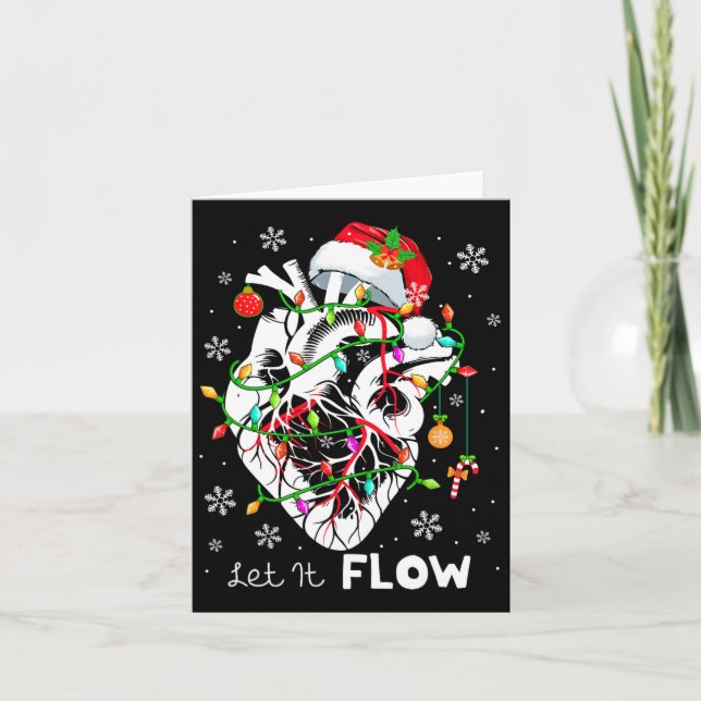 Let It Flowing Xmas Anatomy Santa Heart Part Cardi Card (Front)
